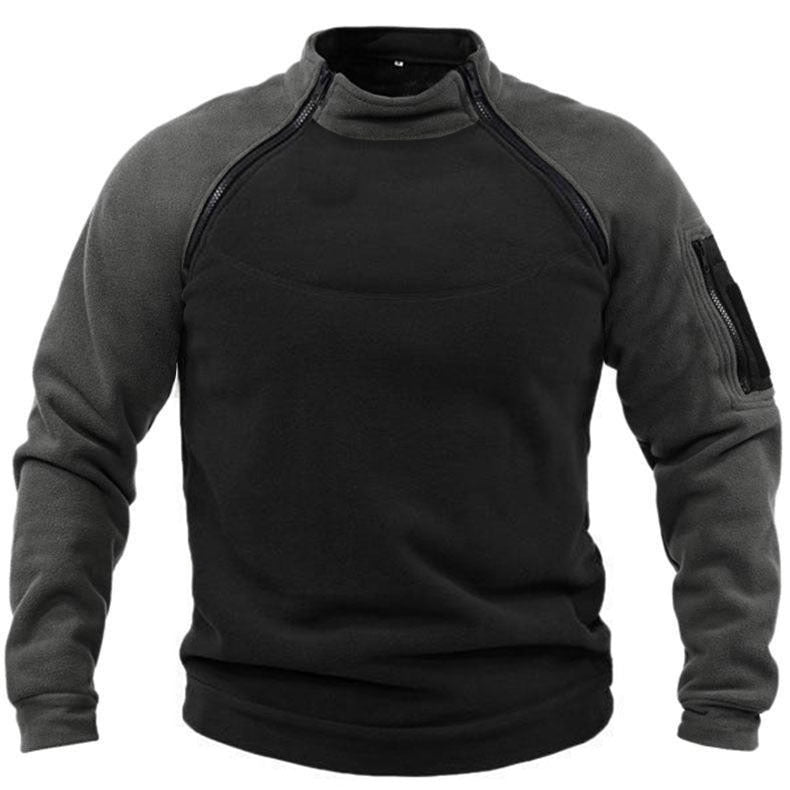 Herren funktioneller Fleece-Pullover mit hohem Kragen Krohn-e