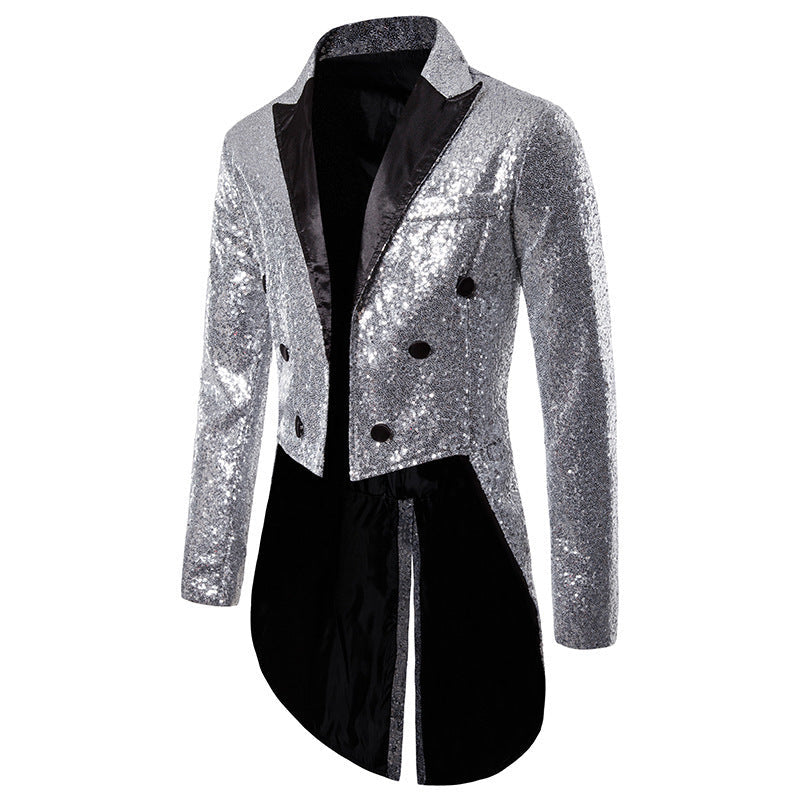 Herren Pailletten-Blazer im eleganten Schnitt mit asymmetrischem Design Krohn-e