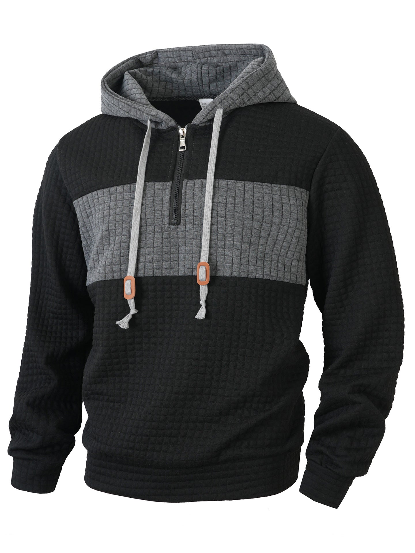 Herren Hoodie mit 1/4-Reißverschluss und strukturiertem Design Krohn-e