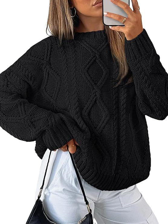Damen Relaxed Strickpullover mit Zopfmuster Krohn-e