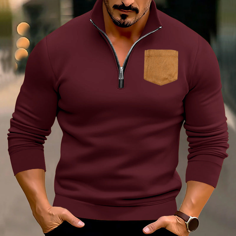 Herren sportlicher Pullover mit kontrastierenden Taschen Krohn-e