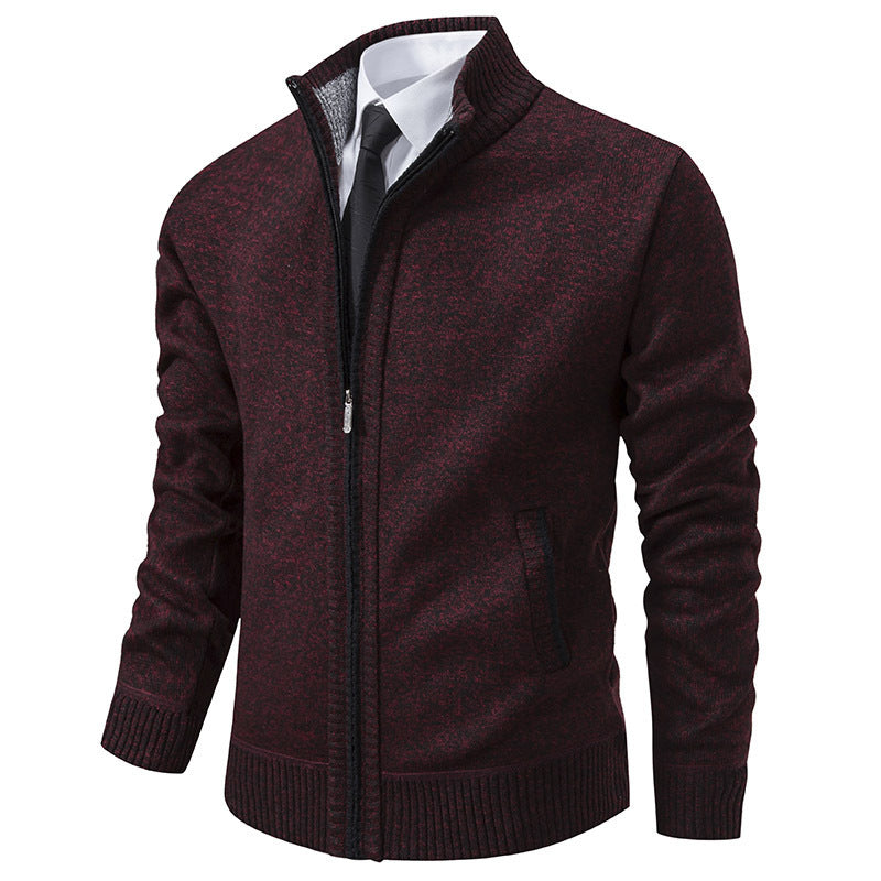 Herren sportliche Strickjacke mit Stehkragen und Reißverschluss Krohn-e