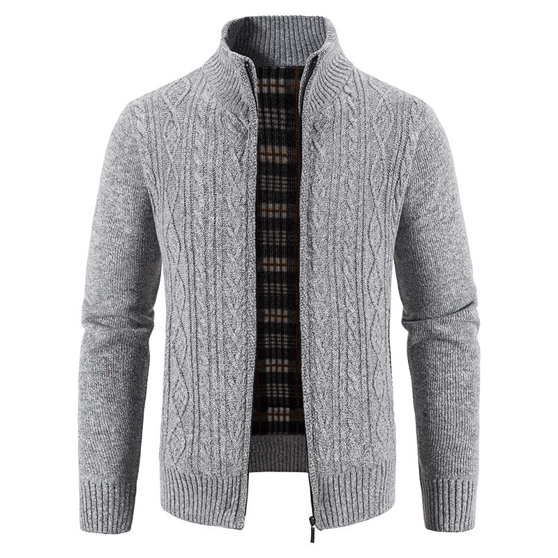 Herren Strickjacke mit hochschließendem Kragen und strukturiertem Design Krohn-e