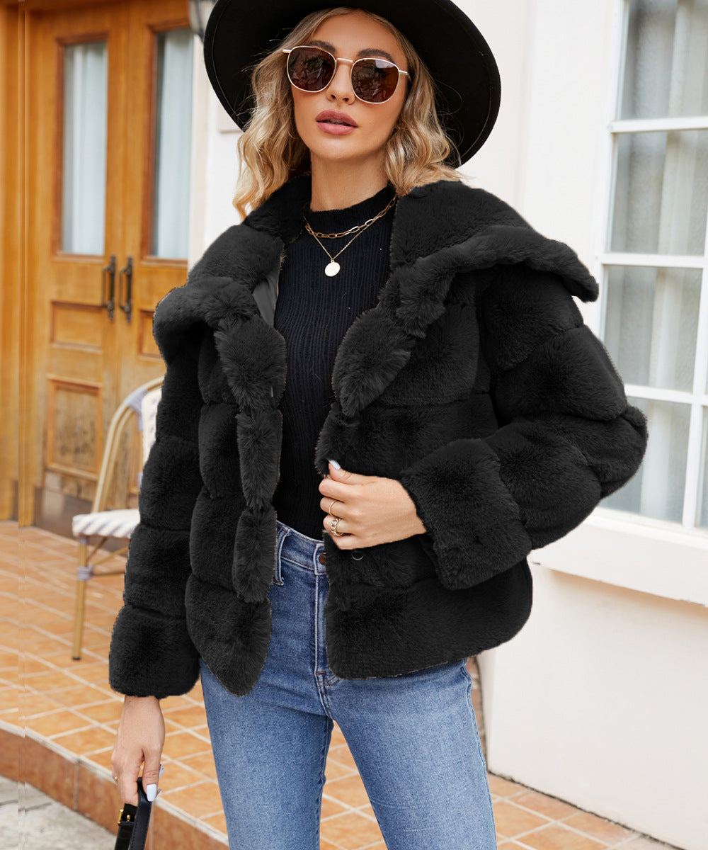 Damen Fleece-Puffjacke mit Kapuze Krohn-e
