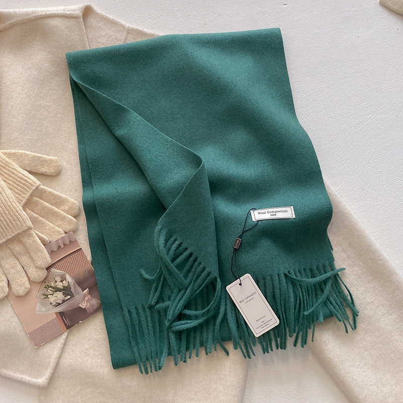 KROHN-E Damen Schal Quasten Weich Vielseitig Uni Elegant