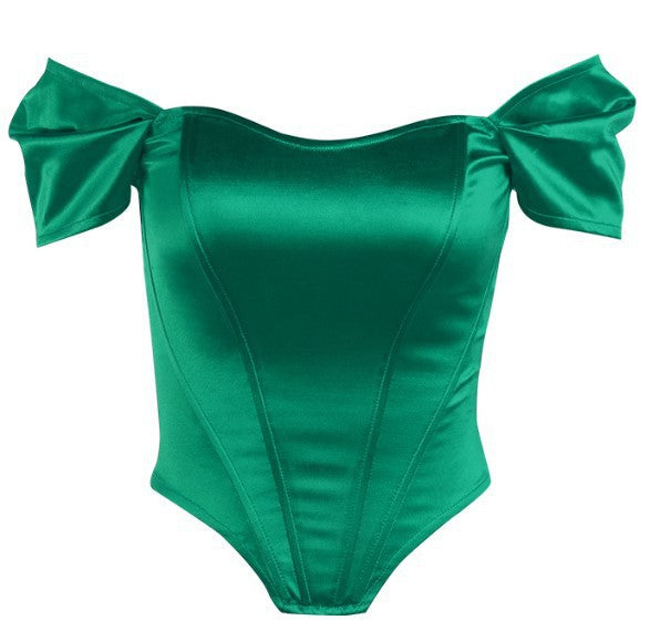 Damen Elegantes Off-Shoulder Oberteil mit Puffärmeln Krohn-e