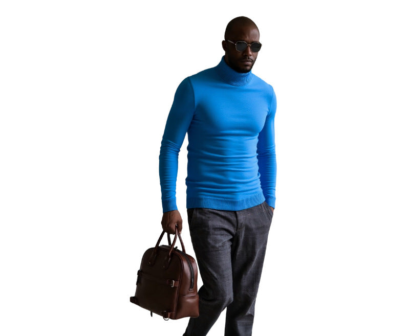 Herren rollkragen pullover mit feiner Struktur Krohn-e
