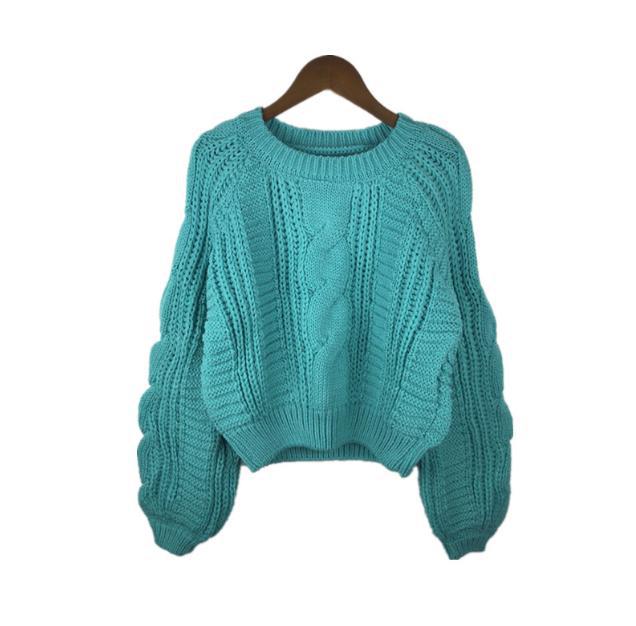 Damen Grobstrickpullover mit voluminösen Ärmeln und Zopfmuster Krohn-e
