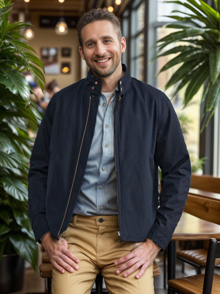 Herren moderne Bomberjacke mit innovativem Stehkragen Krohn-e