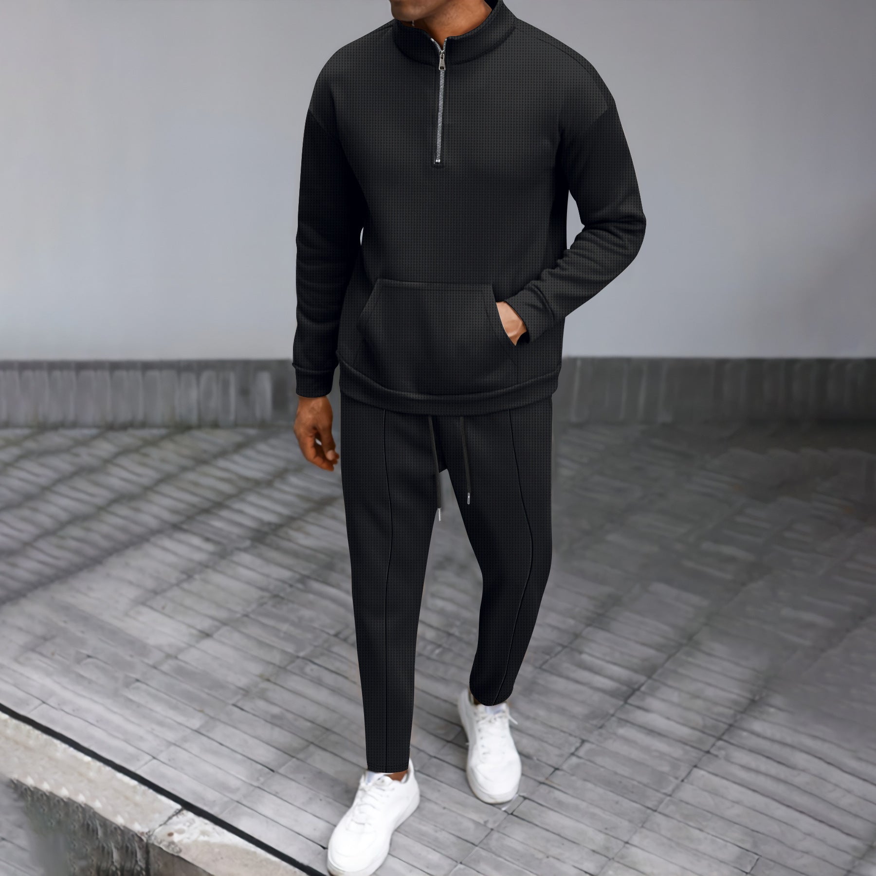 Herren sportliches Freizeitset mit Reißverschluss und praktischen Taschen Krohn-e