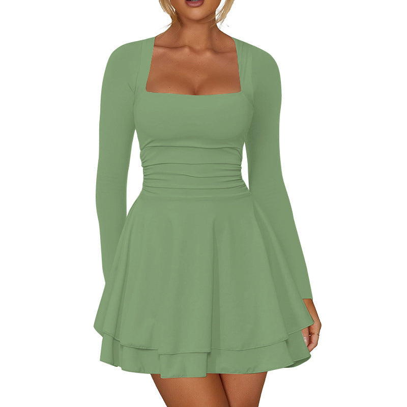 Damen Mini-Kleid mit langem Arm und verführerischem Rüschensaum Krohn-e