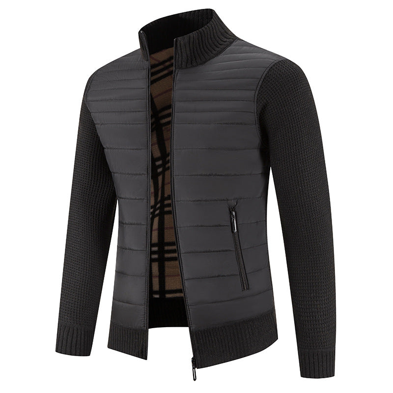 Herren lässige Steppjacke mit Strickärmeln Krohn-e