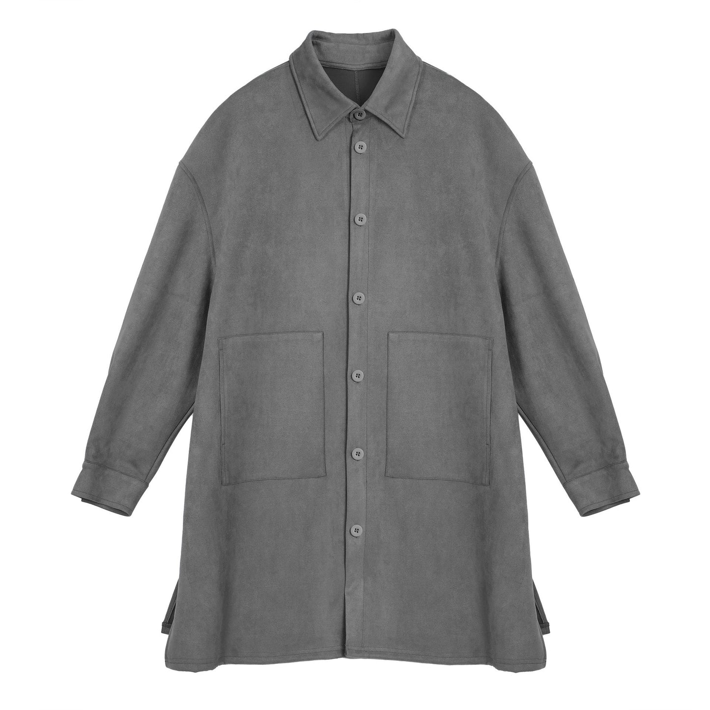 Damen Oversize Hemdenjacke aus weichem Suede mit großen Taschen Krohn-e