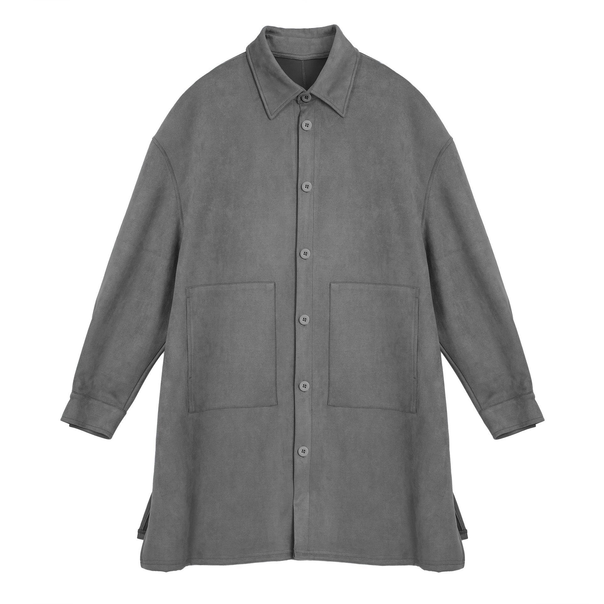 Damen Oversize Hemdenjacke aus weichem Suede mit großen Taschen Krohn-e