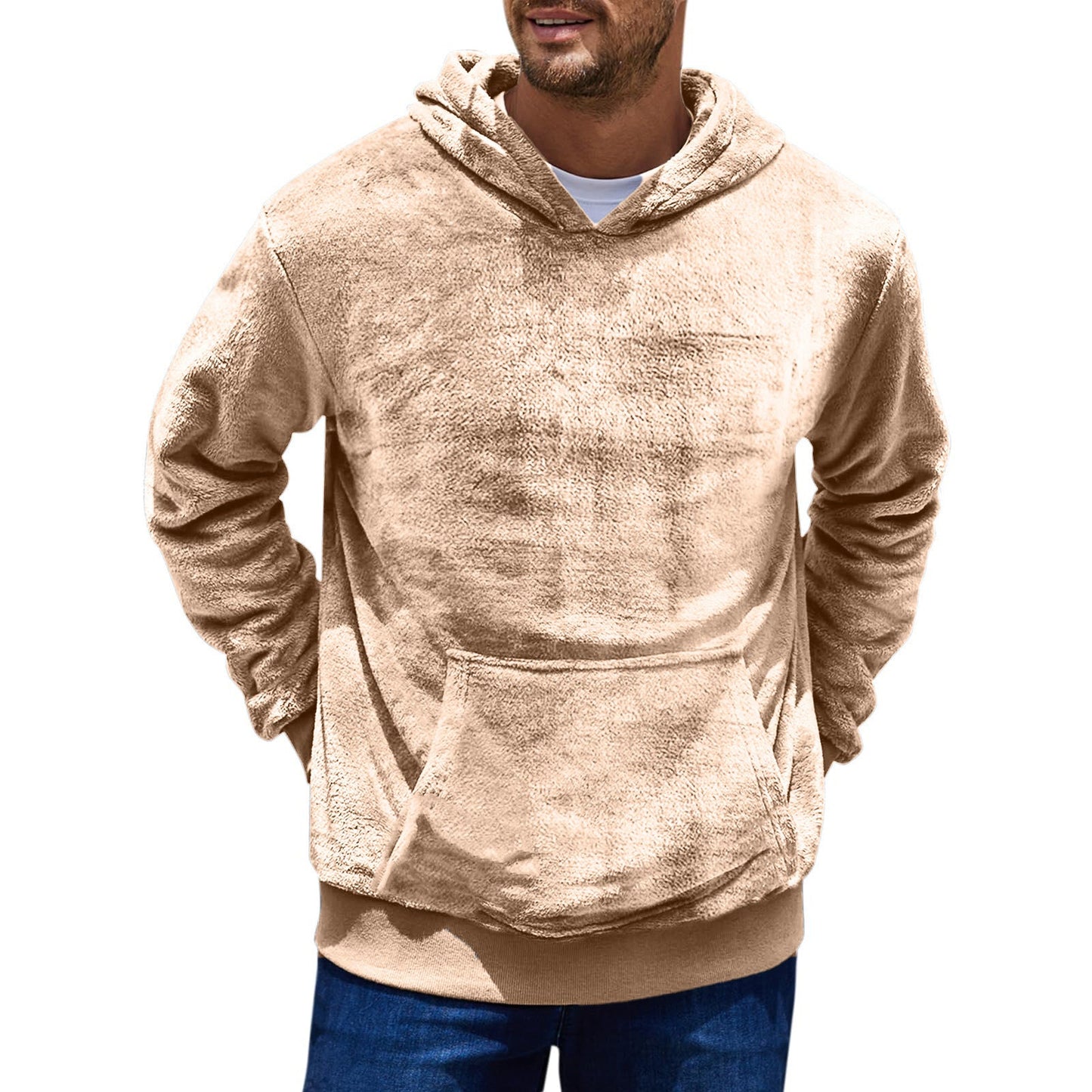 Herren kuscheliger Fleece Hoodie mit Kängurutasche Krohn-e