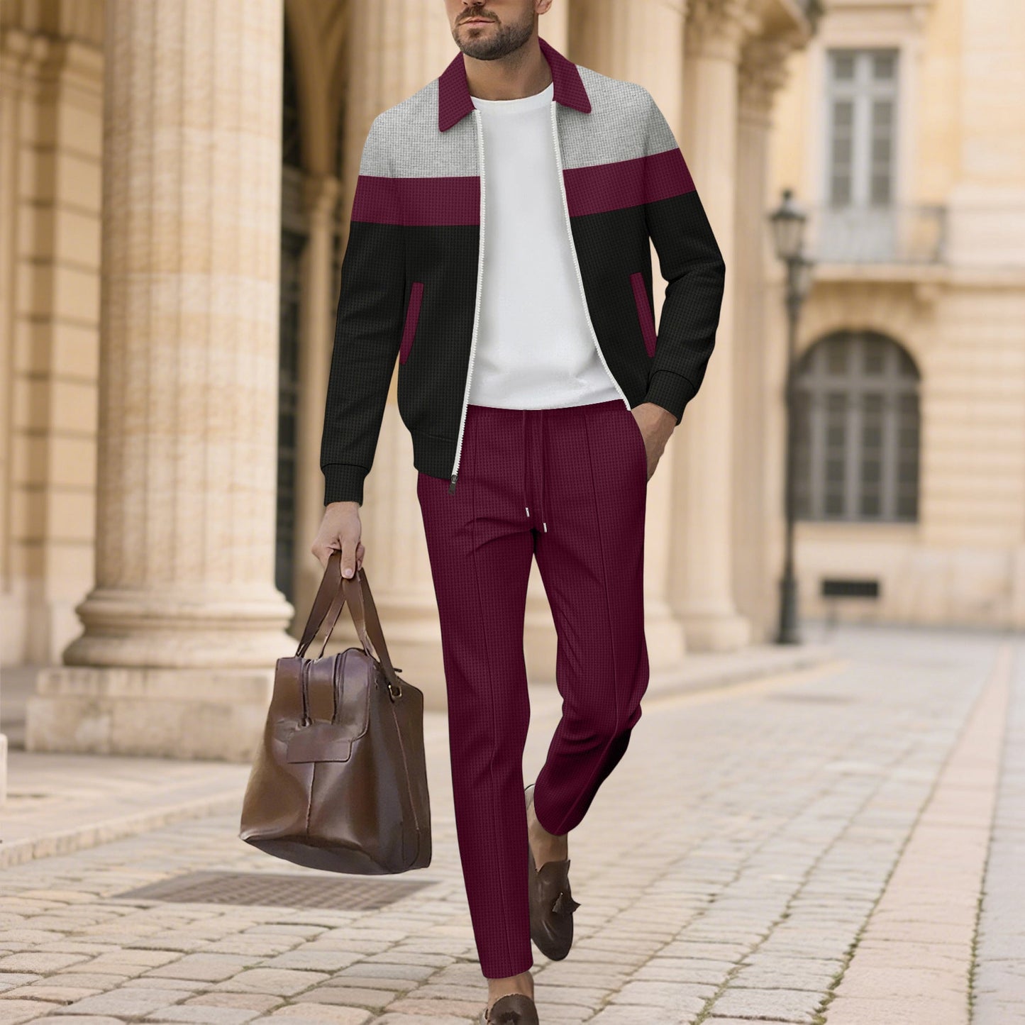 Herren Sportliches Ensemble aus atmungsaktivem Material mit gestepptem Design Krohn-e