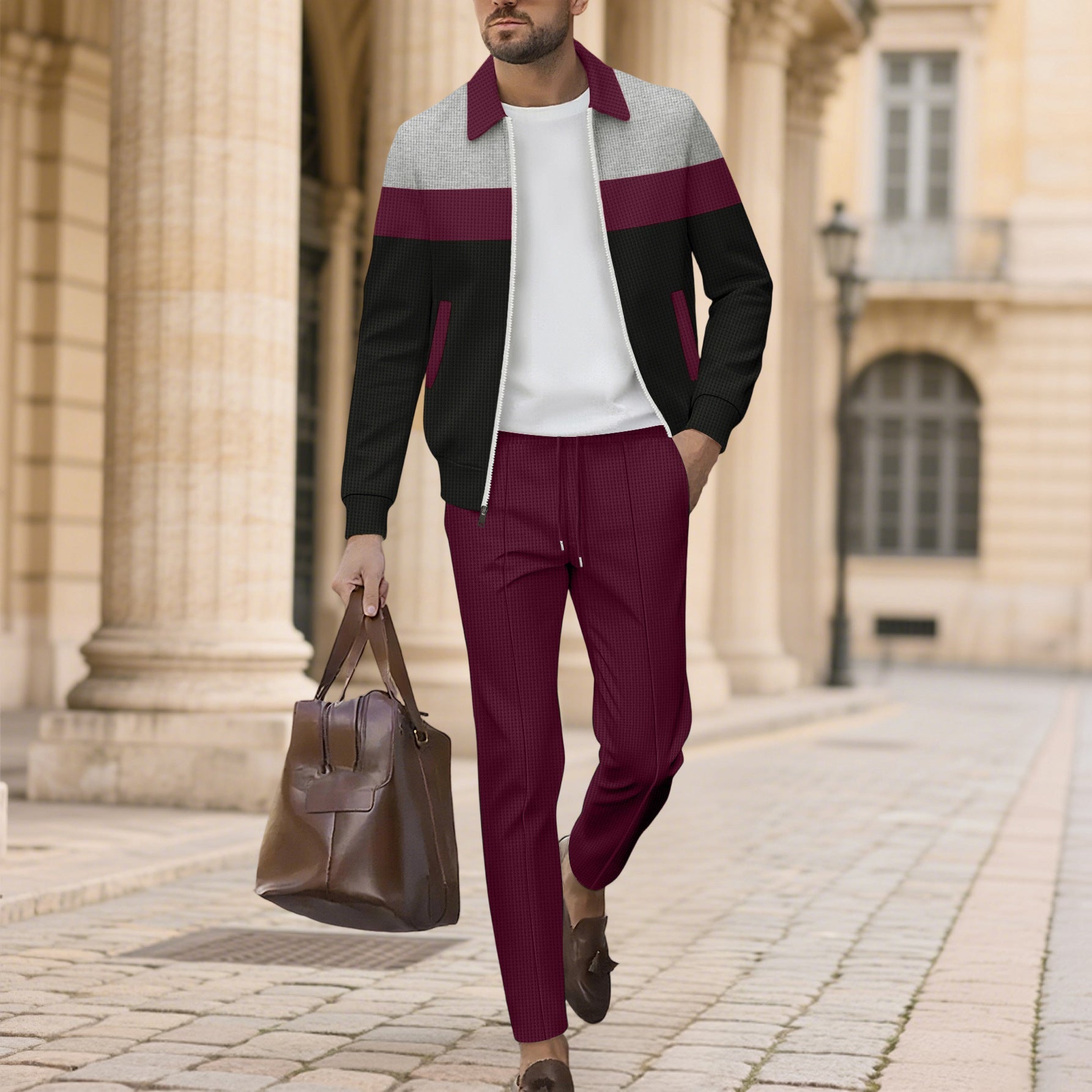 Herren Sportliches Ensemble aus atmungsaktivem Material mit gestepptem Design Krohn-e