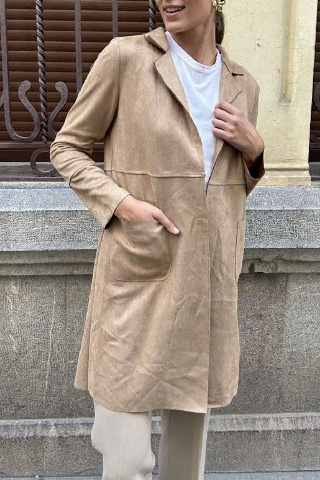 Krohn-e | Langer Wildleder Trenchcoat