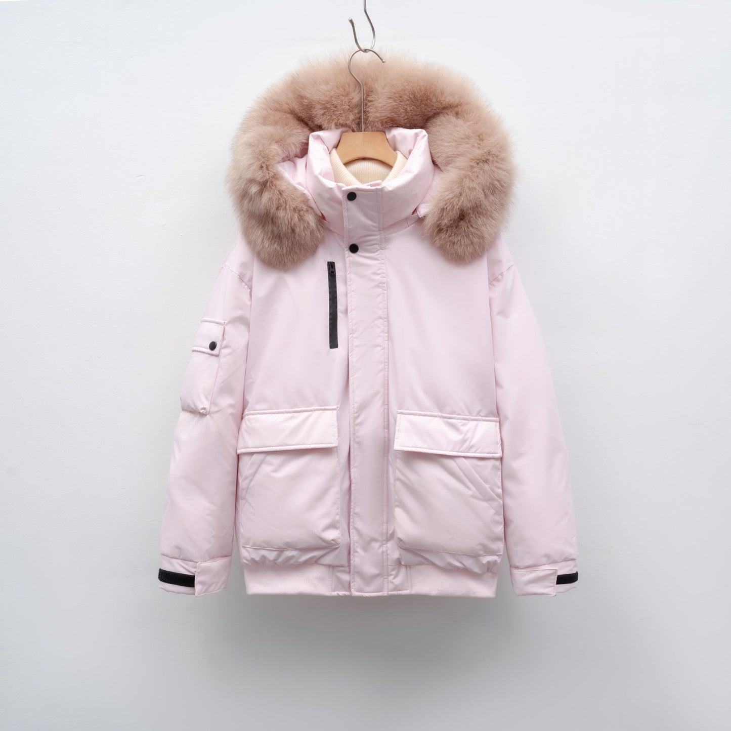 Damen Winterjacke mit großem Kunstfellkragen und funktionalen Taschen Krohn-e
