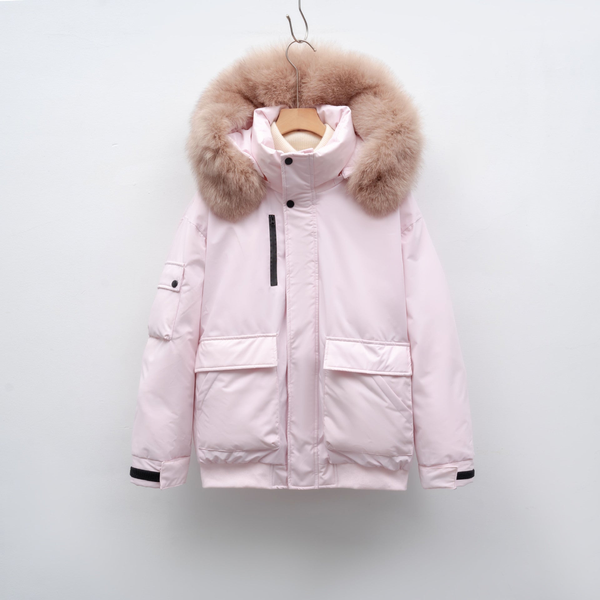 Damen Winterjacke mit großem Kunstfellkragen und funktionalen Taschen Krohn-e