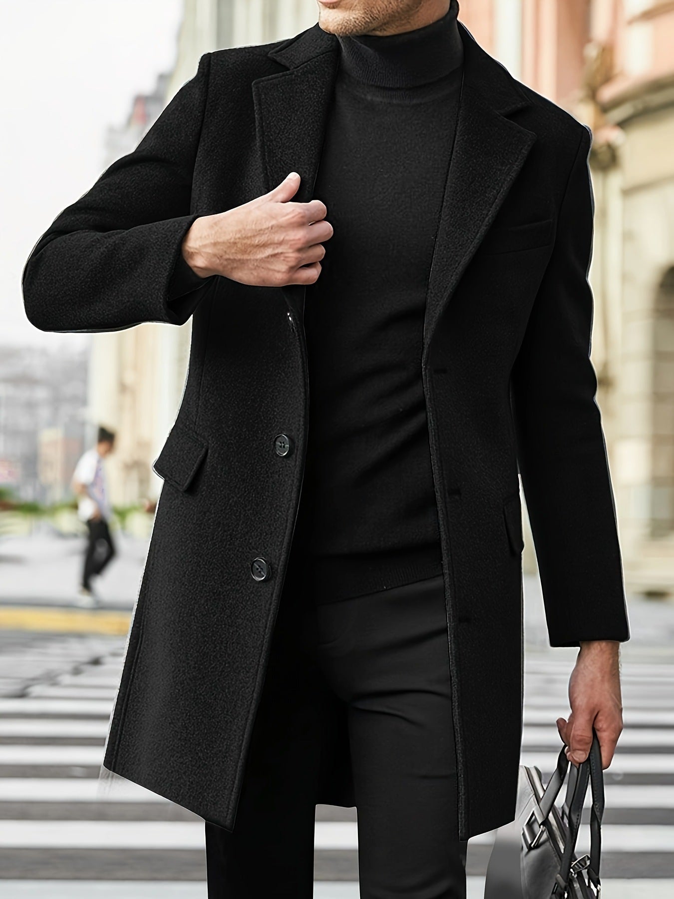 Herren eleganter Wintermantel mit klassischem Revers Krohn-e