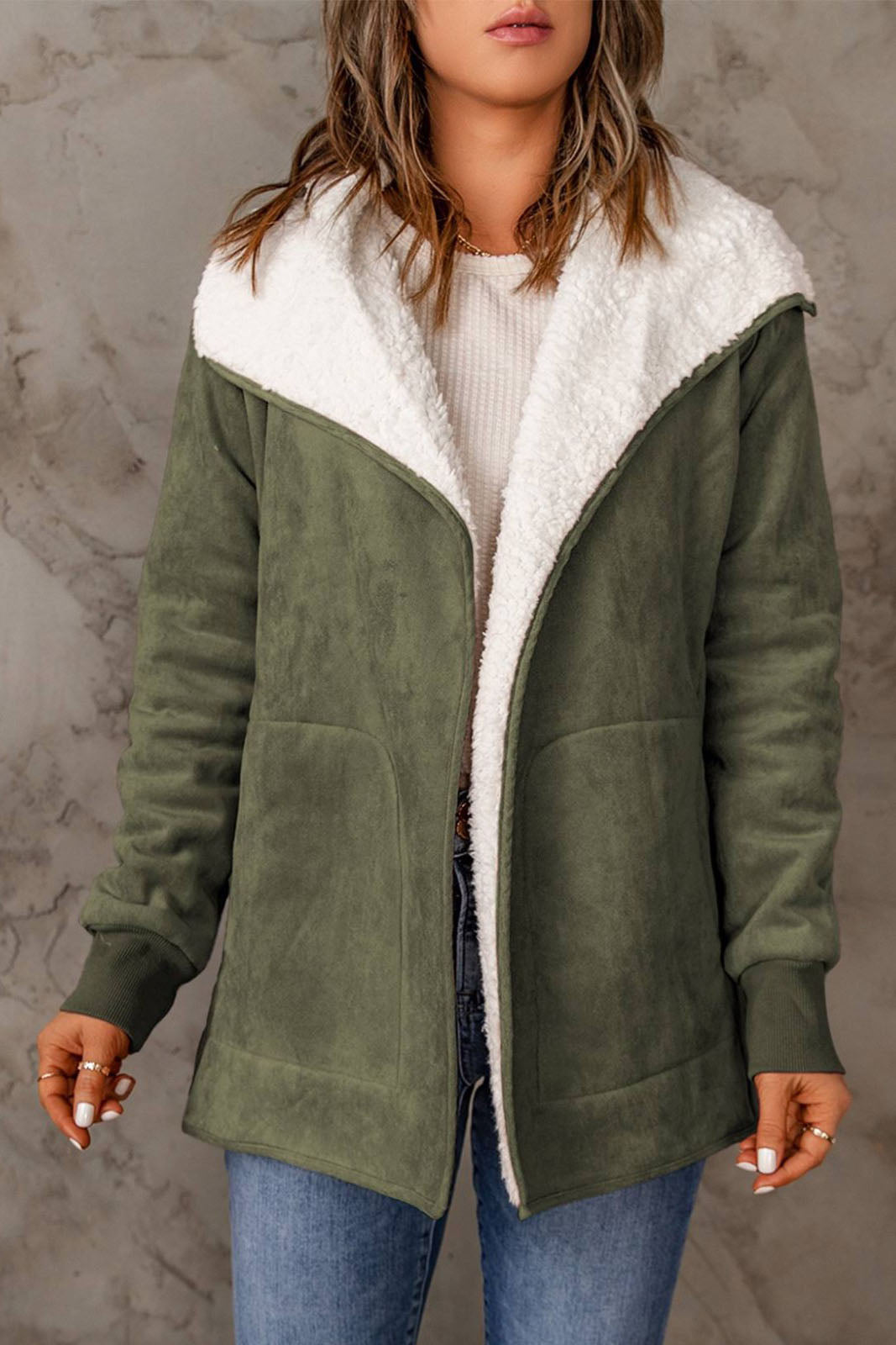 Krohn-e | Revers Wildleder und Schafswolle Thermojacke