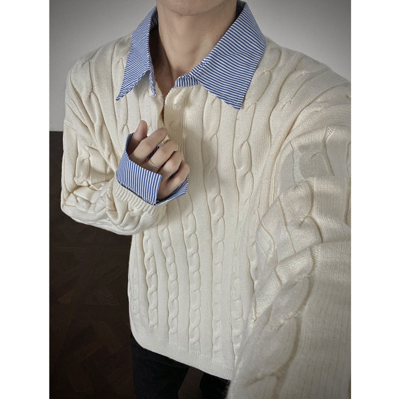 Damen Strickpullover mit hochwertigem Kabelmuster und Kragen Krohn-e
