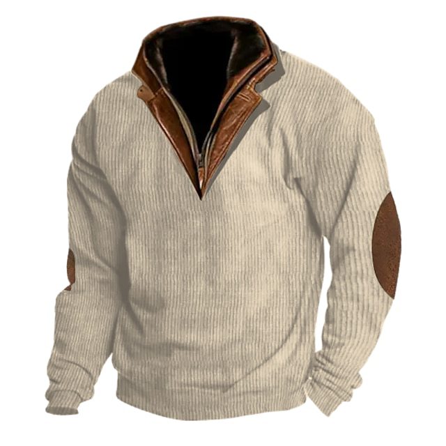 Herren Strickpullover mit details und hohem Kragen Krohn-e
