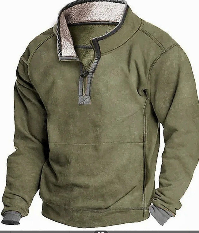 Herren Fleecesweater mit hochgeschlossenem Kragen und praktischem Reißverschluss Krohn-e