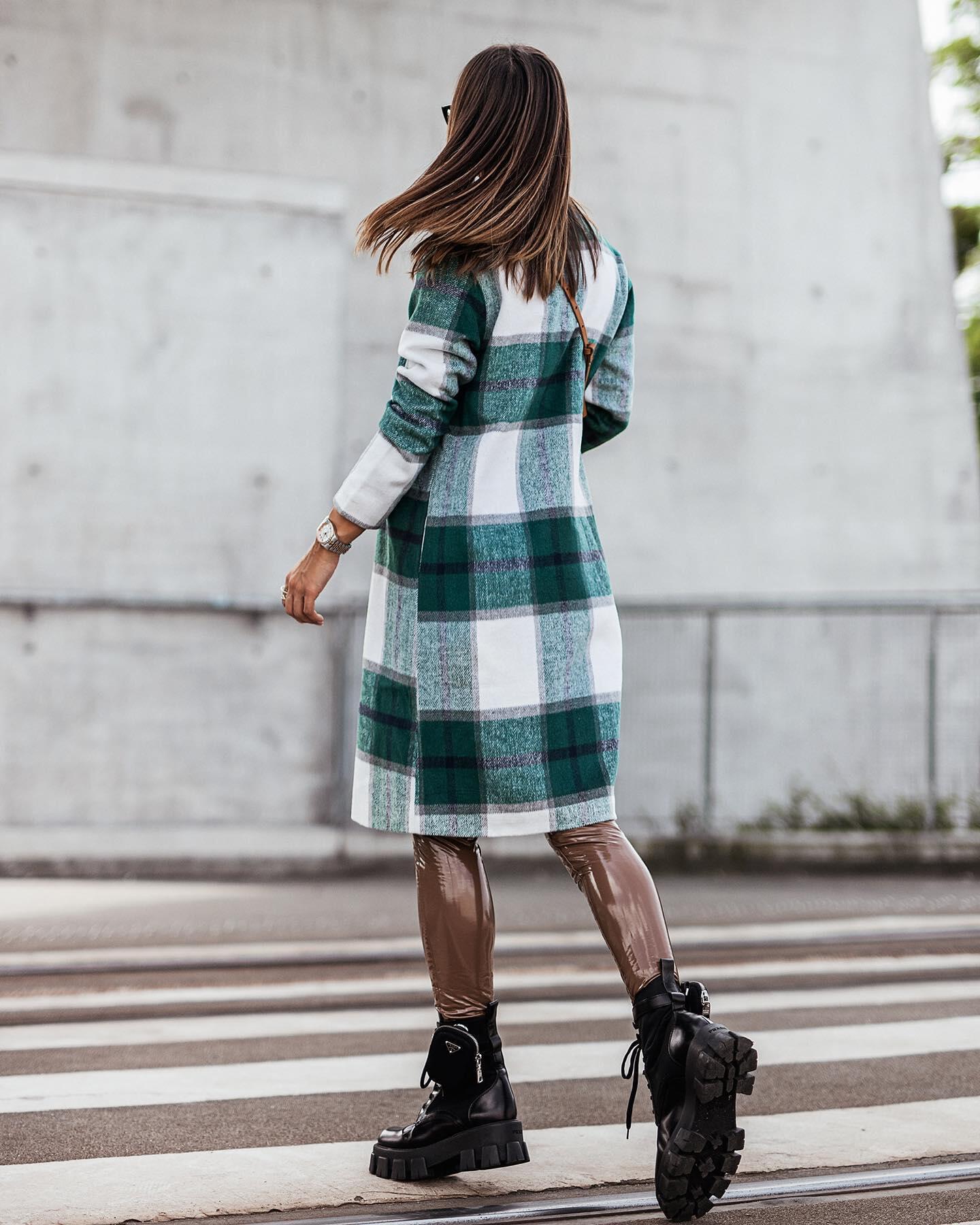 Damen Karierter Oversized-Wintermantel Krohn-e