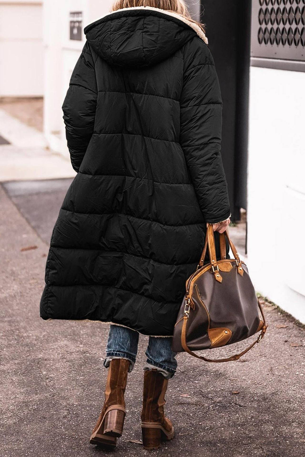 Damen gepolsterte Winterjacke mit Kapuze und kuscheligem Innenfutter Krohn-e