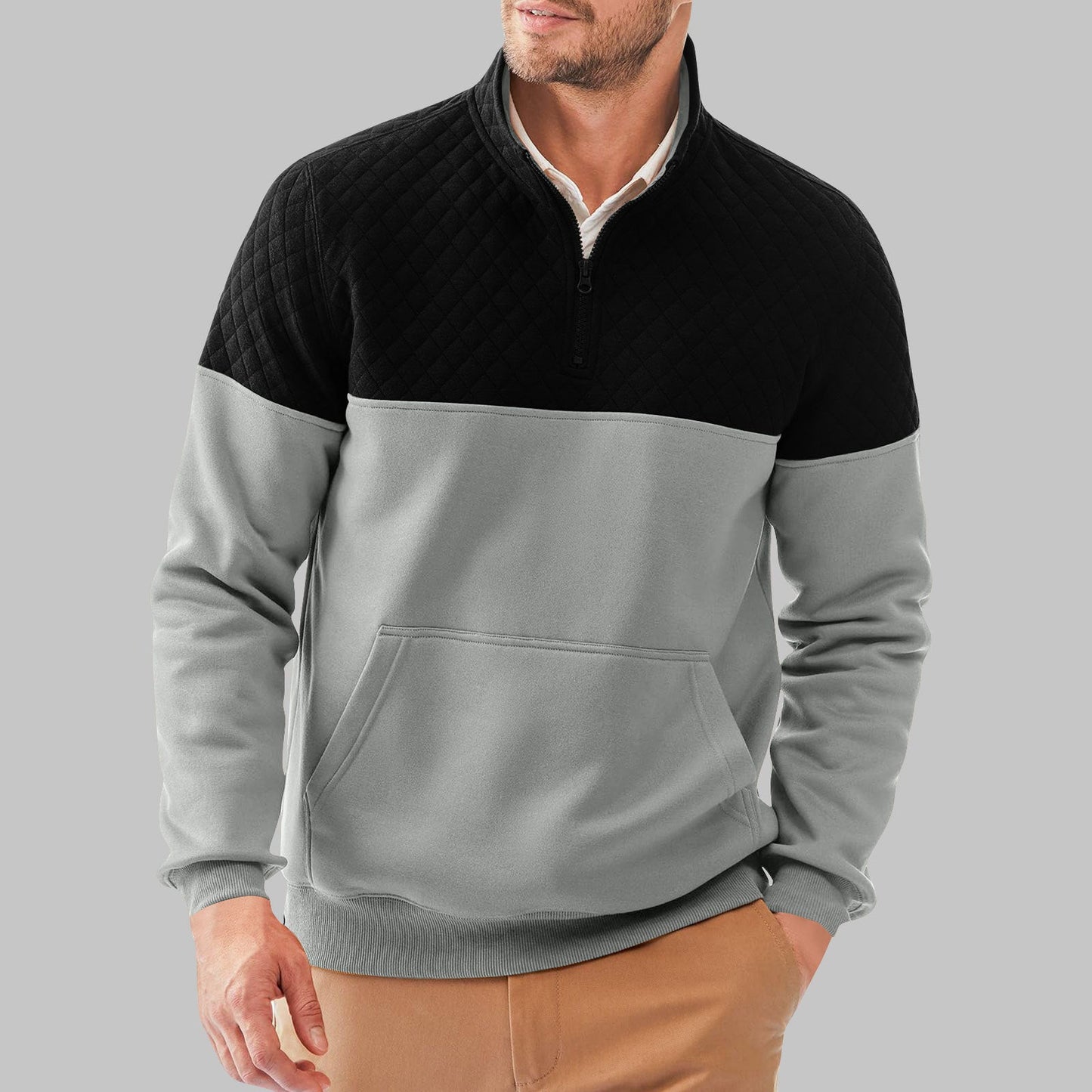 Herren Sportiver Pullover mit Stehkragen und Taschen Krohn-e