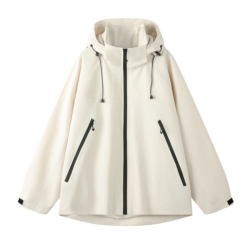 Damen technische Outdoor-Jacke mit verstellbarer Kapuze und funktionalen Reißverschlusstaschen Krohn-e