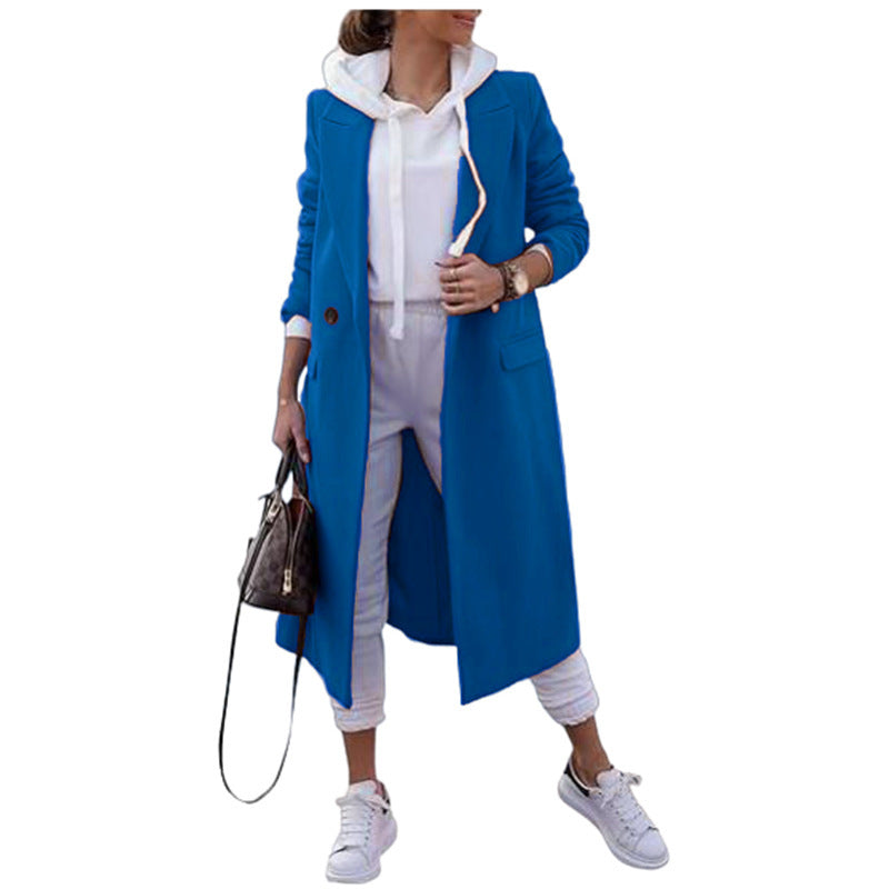 Damen modischer Oversize-Mantel mit elegantem Revers und praktischen Taschen Krohn-e