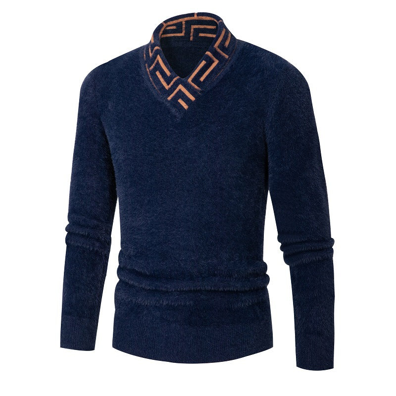 Herren modischer Pullover mit schickem Stehkragen und strukturiertem Design Krohn-e