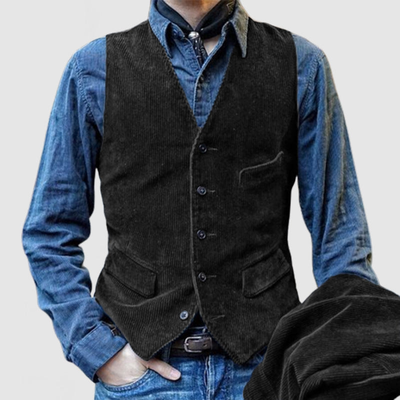 Herren Cordweste im rustikalen Look mit praktischen Taschen Krohn-e