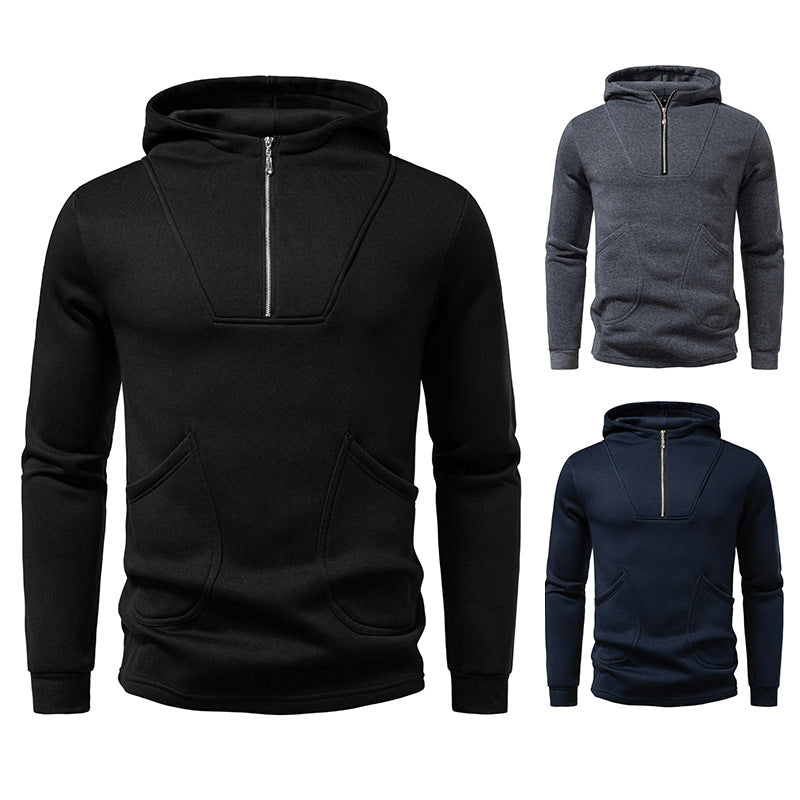 Herren Kapuzenpullover mit modernem Zipper und praktischen Taschen Krohn-e