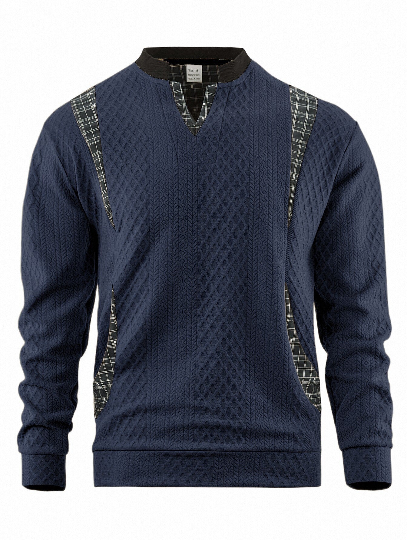 Herren Strickpullover mit modischen Karoelementen Krohn-e