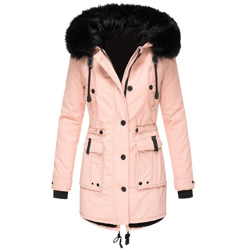 Krohn-e | Lange Winterjacke mit Knopfverschluss für Damen Ideal für Die Kalte Saison