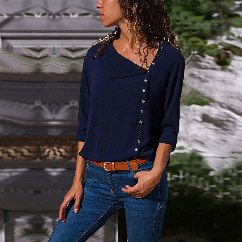 Damen Button-Up Relaxed Fit Bluse Krohn-e