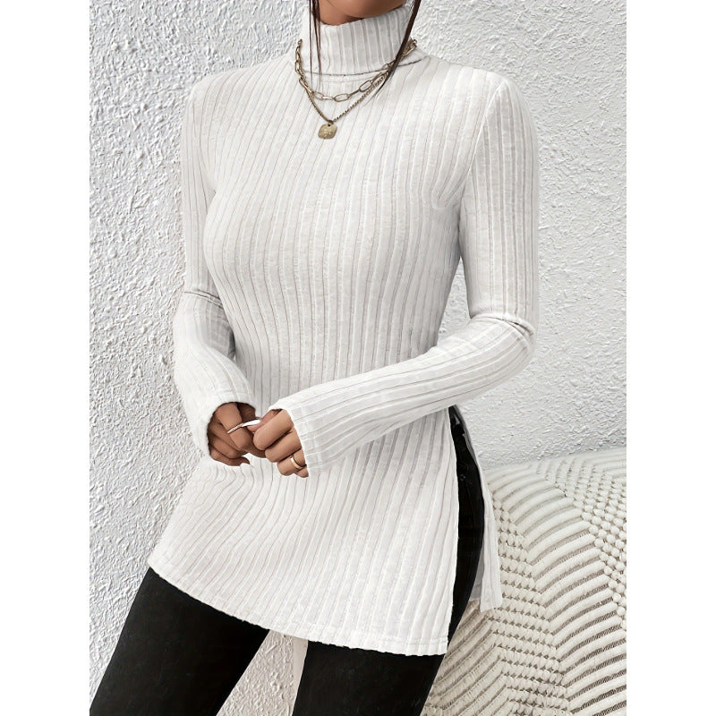Damen Modischer Rollkragenpullover mit angesagter Rippstruktur Krohn-e