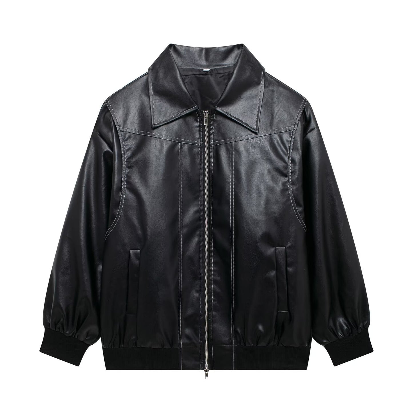 Damen Kunstlederjacke mit lässigem Schnitt und elastischem Saum Krohn-e