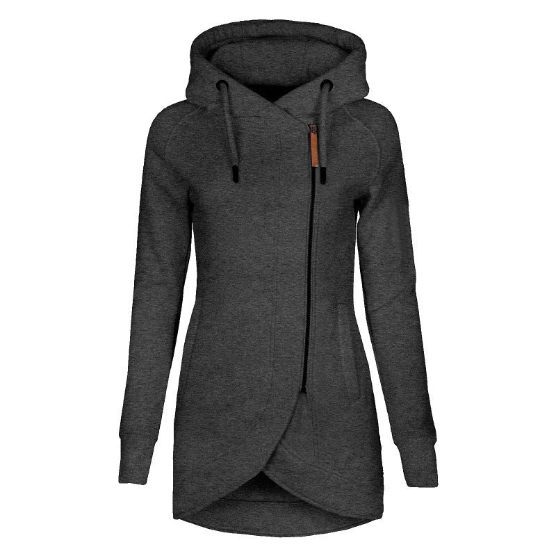 Damen lässiger Kapuzenmantel mit asymmetrischem Schnitt Krohn-e