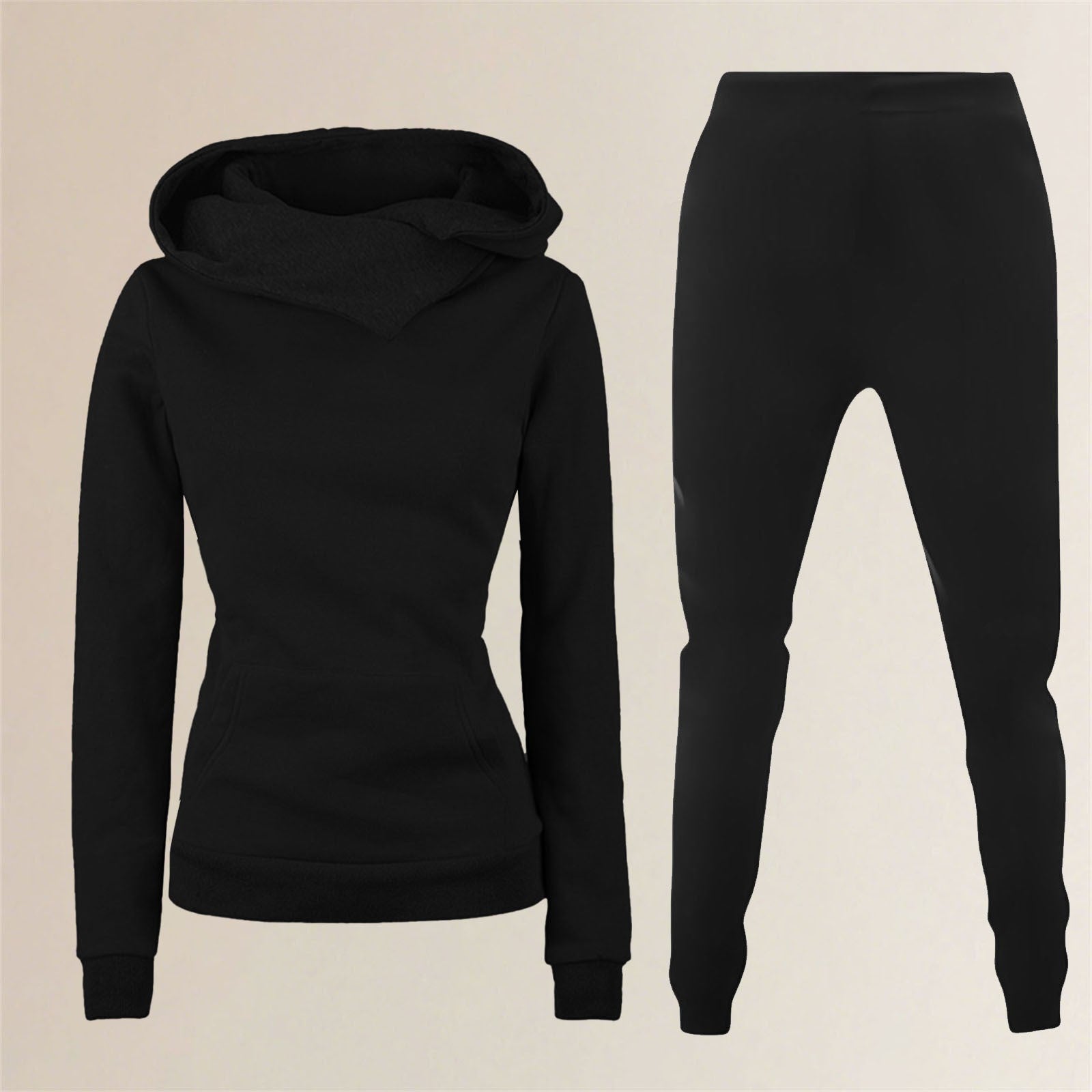 Damen Kapuzenpullover und Sporthose Kombination Krohn-e