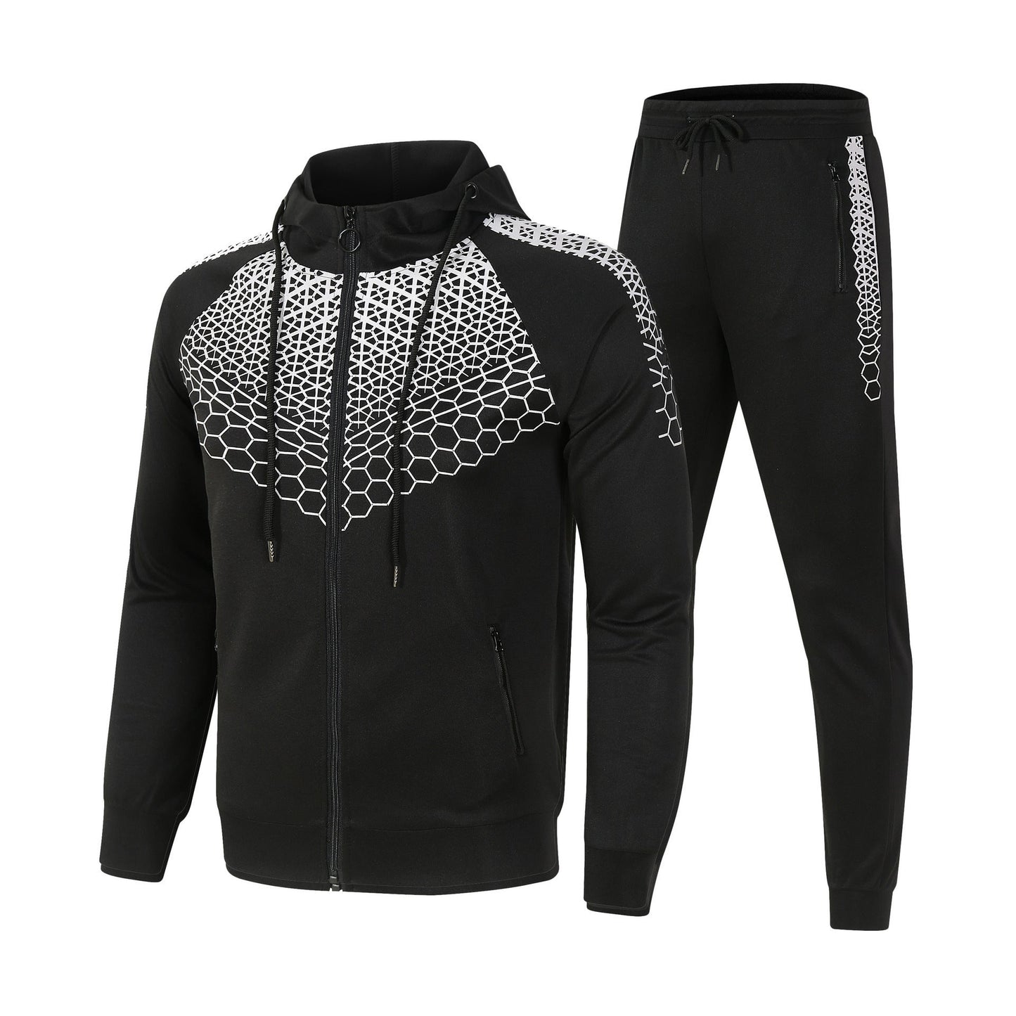 Herren Sportliches Trainingsanzug-Set mit innovativem Wabenmuster und praktischem Reißverschluss Krohn-e
