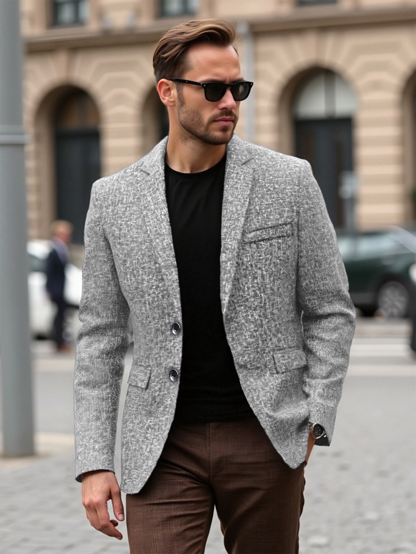 Herren eleganter strukturierten Blazer mit modernem Gewebe und stilvollen Details Krohn-e
