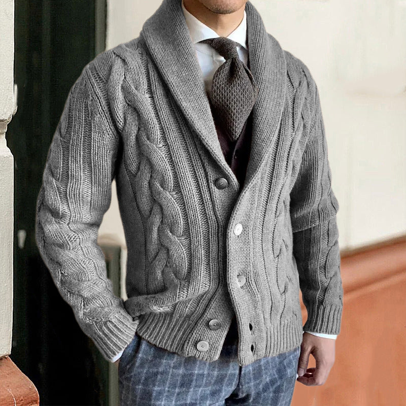 Herren Strickjacke mit modernen Zopfmuster Krohn-e