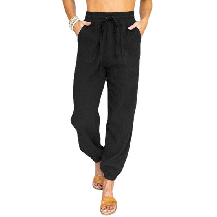 Damen luftige Freizeithose mit elastischem Bund und seitlichen Taschen Krohn-e