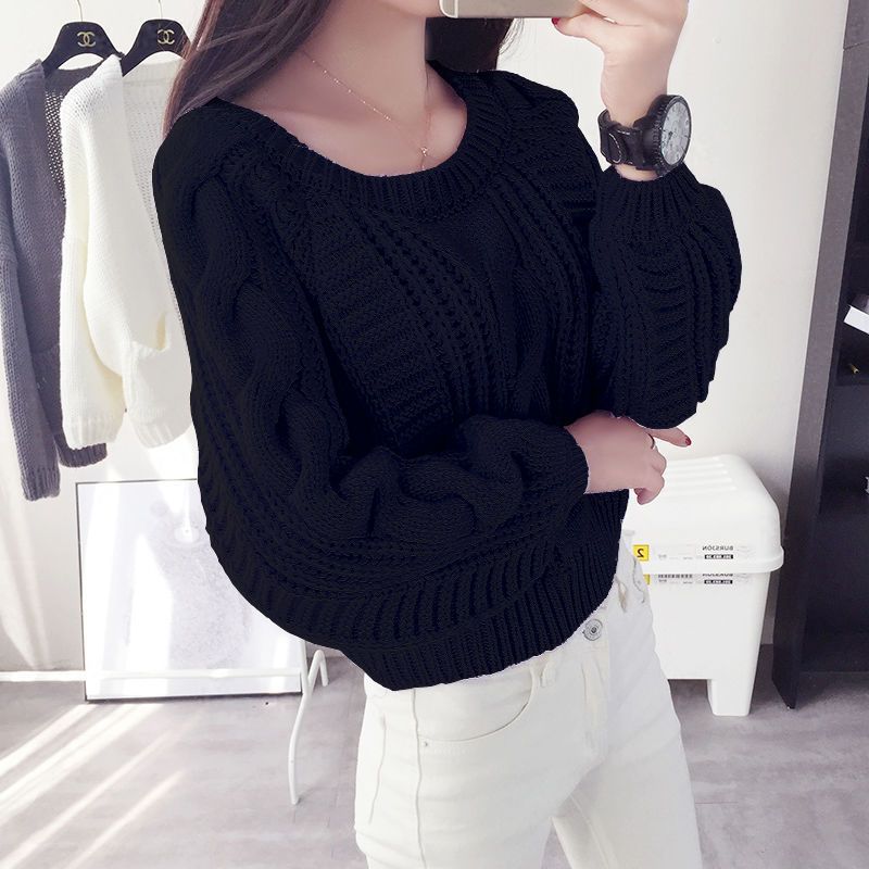 Damen Grobstrickpullover mit voluminösen Ärmeln und Zopfmuster Krohn-e