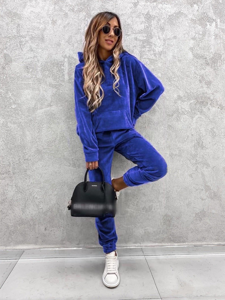 Damen kuscheliges Fleece-Set mit oversized Hoodie und bequemen Jogginghosen Krohn-e